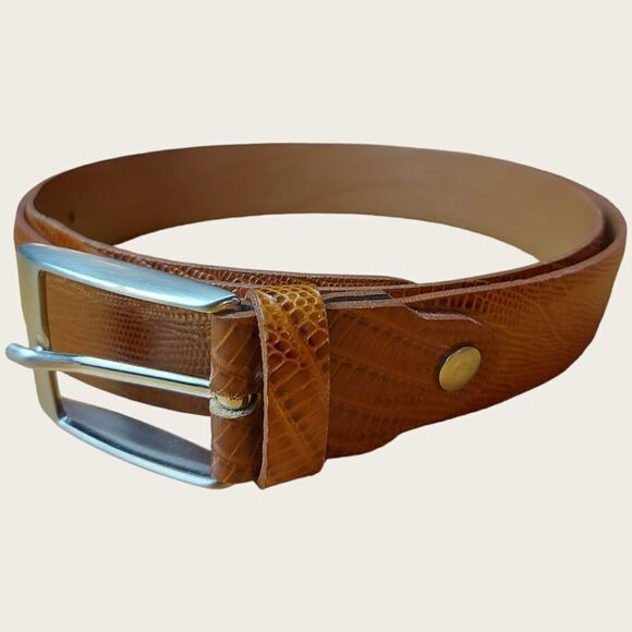 Bench Craft Brown Reptile Leather Belt - Picture 1 of 8